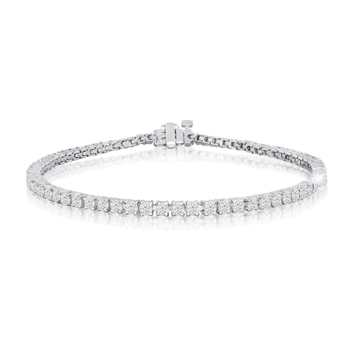 3 Carat Diamond Tennis Bracelet In 10 Karat White Gold 7 Inches
