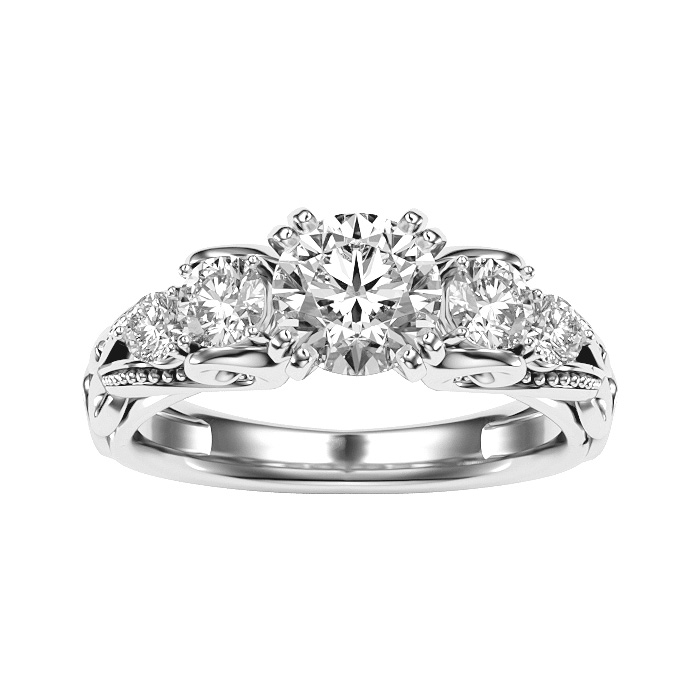 2 Carat Vintage Diamond Engagement Ring in 14K White Gold (4.70 g