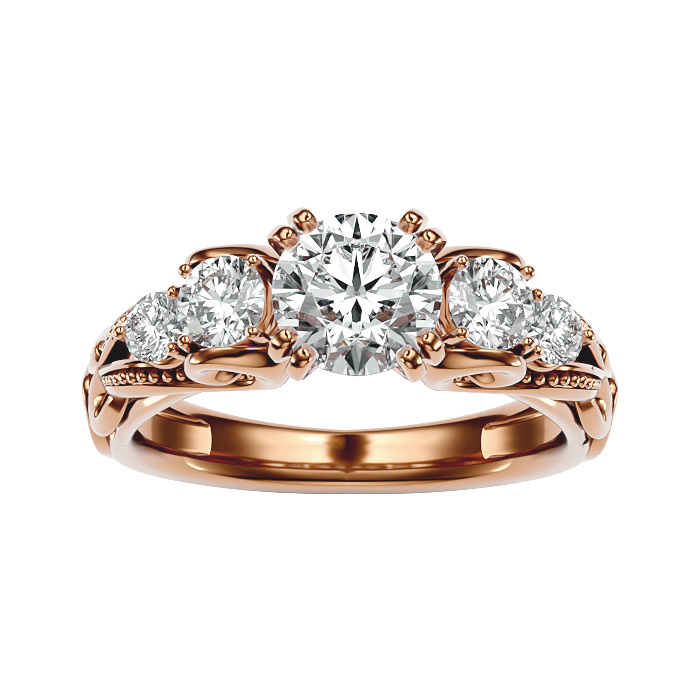 2 Carat Vintage Diamond Engagement Ring in 14K Rose Gold (4.70 g)