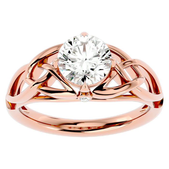 1.5 Carat Celtic Love Knot Moissanite Engagement Ring in 14K Rose Gold (4.60 g), E/F Color by SuperJeweler