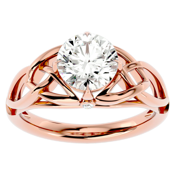 2 Carat Celtic Love Knot Moissanite Engagement Ring in 14K Rose Gold (5 g), E/F Color, Size 4 by SuperJeweler