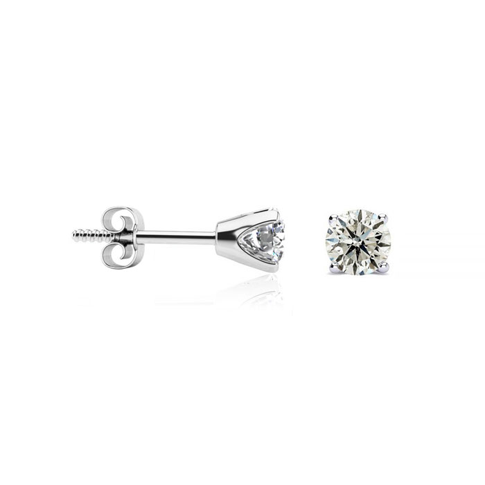 1/3 Carat Diamond Stud Earrings in 14K White Gold (0.7 Grams) (, I2) by SuperJeweler