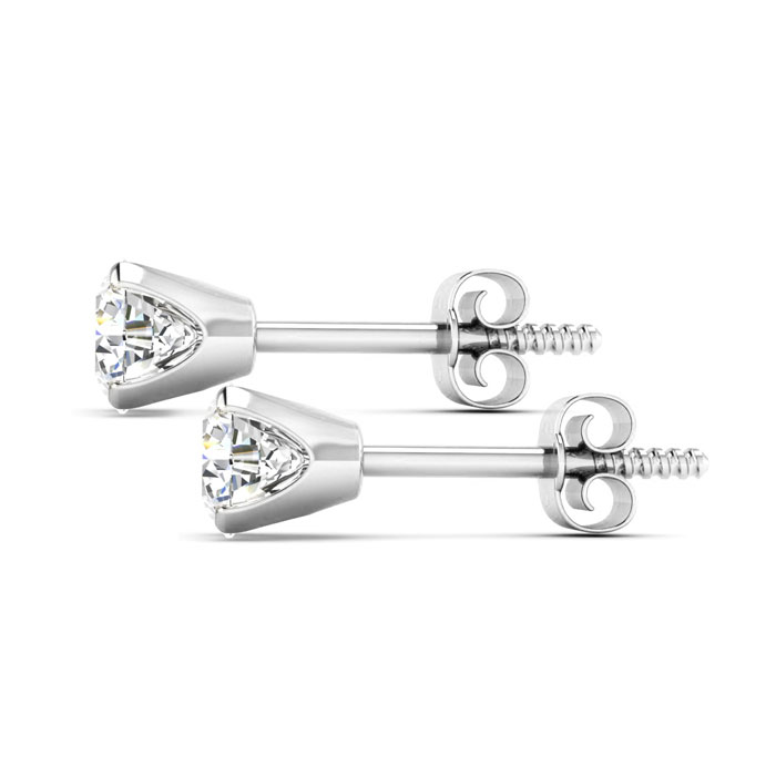 Limor 0.50 Carat 14K White Gold Diamond Round Screw Back Stud Earrings – I/J Color