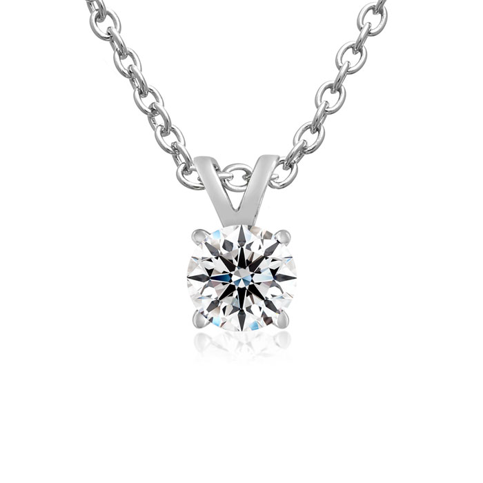 1/4 Carat Moissanite Solitaire Necklace in Sterling Silver, 18 Inches, G/H Color by SuperJeweler