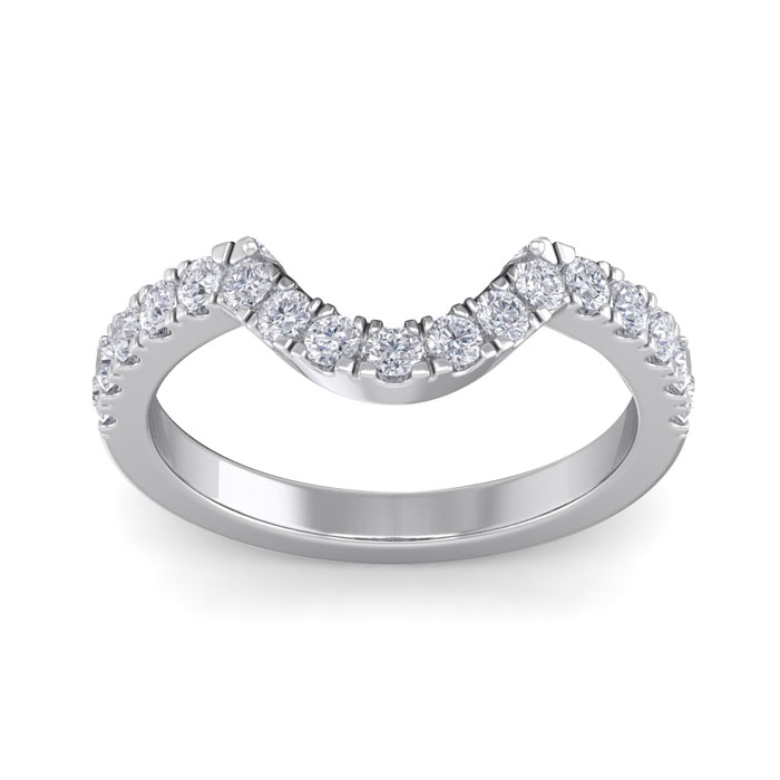 1/2 Carat Matching Diamond Wedding Band in 14K White Gold (3.0 g), , Size 4 by SuperJeweler