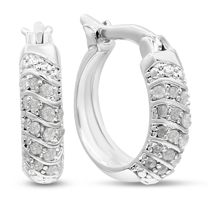 1/2 Carat Diamond Hoop Earrings, 1/2 Inch Rose cut diamonds,  by SuperJeweler