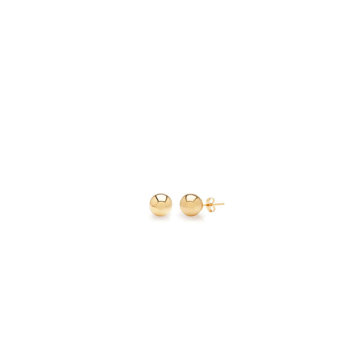 24K Yellow Gold (0.30 g) Vermeil Polish Finished 2mm Ball Stud Earrings w/ Friction Backs in Sterling Silver by SuperJeweler