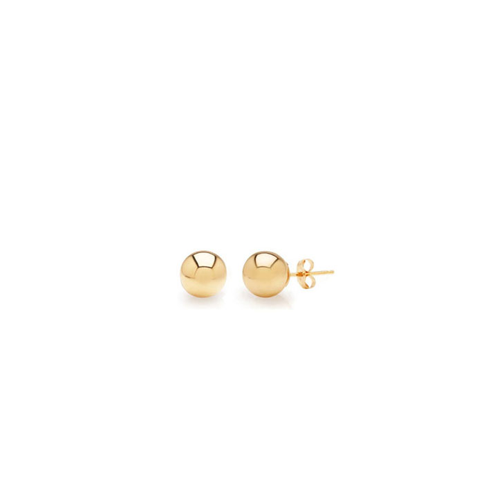 24K Yellow Gold (0.40 g) Vermeil Polish Finished 3mm Ball Stud Earrings w/ Friction Backs in Sterling Silver by SuperJeweler