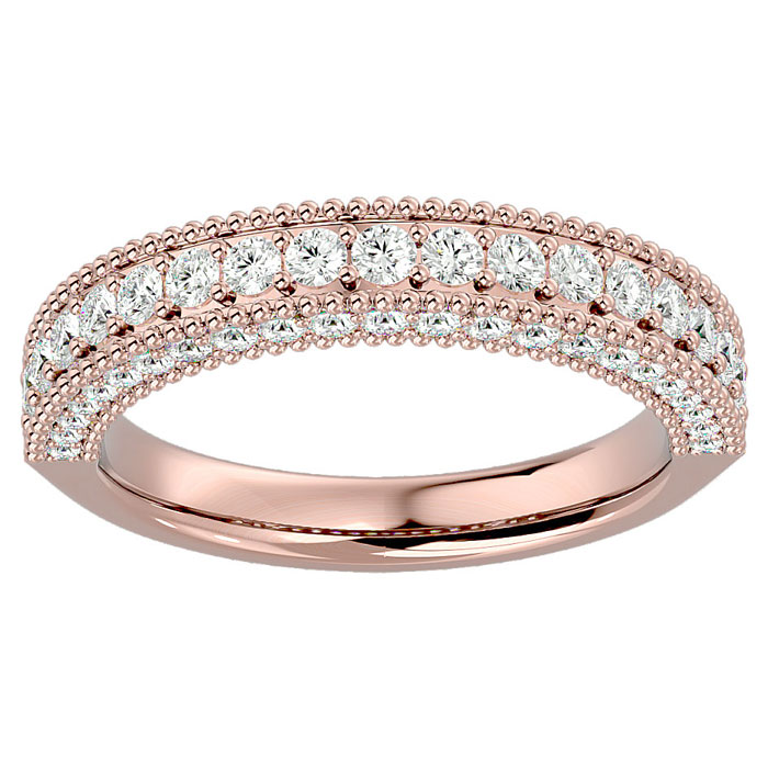 1 Carat Diamond Wedding Band in 14K Rose Gold (5 g) (, SI2-I1), Size 4 by SuperJeweler