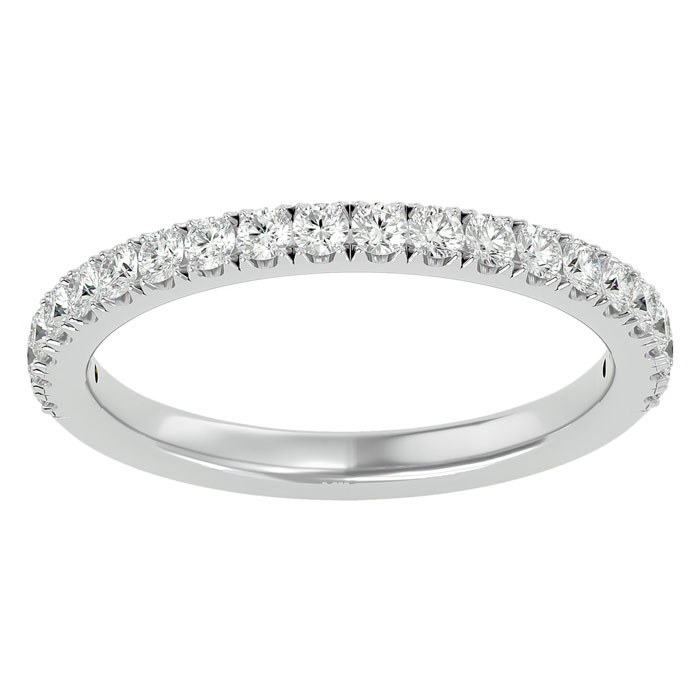 1/2 Carat Moissanite Wedding Band In 14K White Gold (2.90 G), E/F Color, Size 4 By SuperJeweler