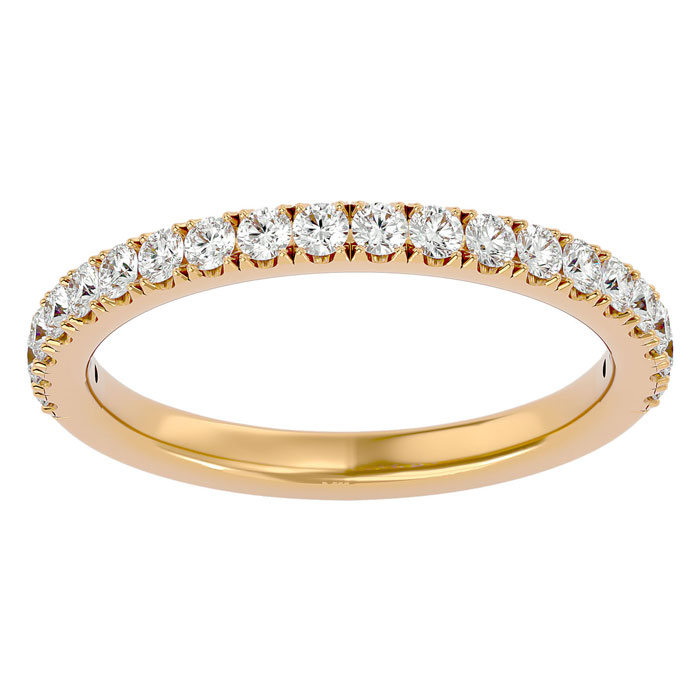 1/2 Carat Moissanite Wedding Band In 14K Yellow Gold (2.90 G), E/F Color, Size 4 By SuperJeweler