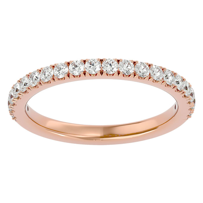 1/2 Carat Moissanite Wedding Band in 14K Rose Gold (2.90 g), E/F Color, Size 4 by SuperJeweler