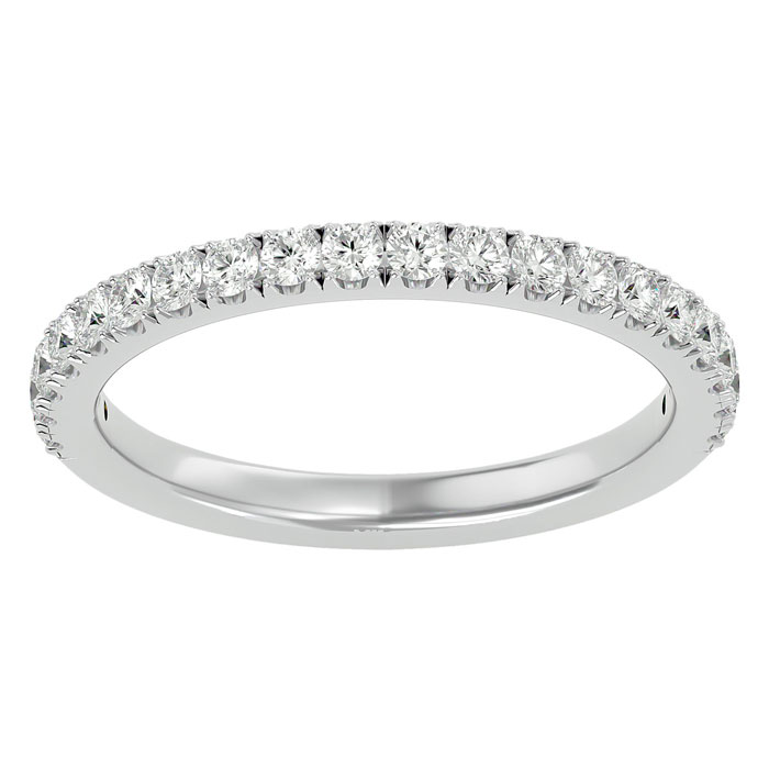 1/2 Carat Diamond Wedding Band Ring In 14K White Gold (2.90 G) (, SI2-I1), Size 4 By SuperJeweler