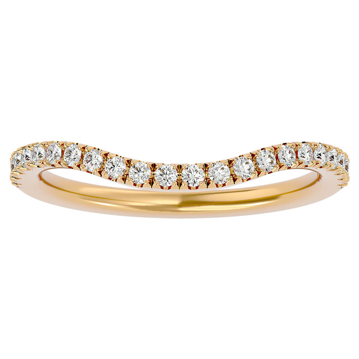 1/4 Carat Moissanite Wedding Band in 14K Yellow Gold (2.3 g), E/F Color, Size 4 by SuperJeweler