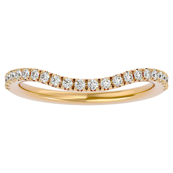 1/4 Carat Diamond Wedding Band In 14K Yellow Gold (2.3 G) (, SI2-I1), Size 4 By SuperJeweler