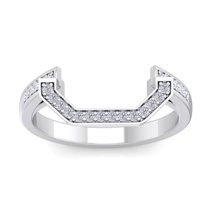 1/4 Carat Diamond Matching wedding band in 14K White Gold (2.0 g), , Size 4 by SuperJeweler