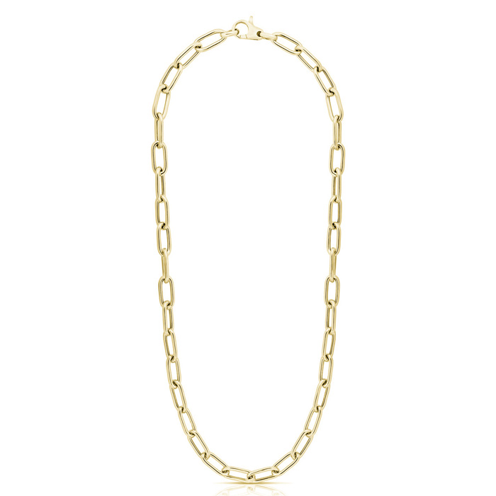 14K Yellow Gold (7 G) Over Sterling Silver Paperclip Chain Necklace, 20 Inches By SuperJeweler