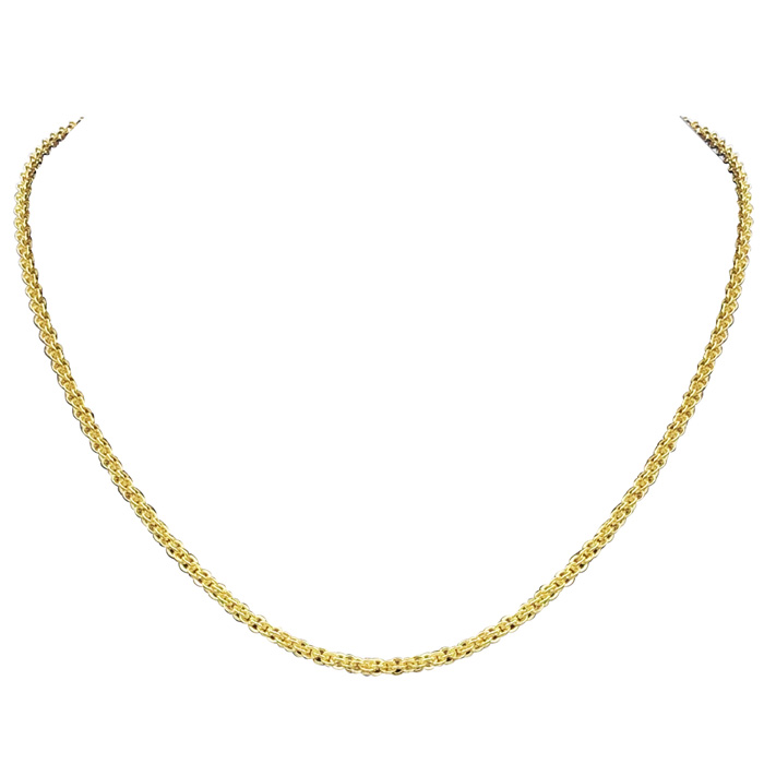 14K Yellow Gold (9.50 g) Over Sterling Silver Basket Chain Necklace, 18 Inches by SuperJeweler