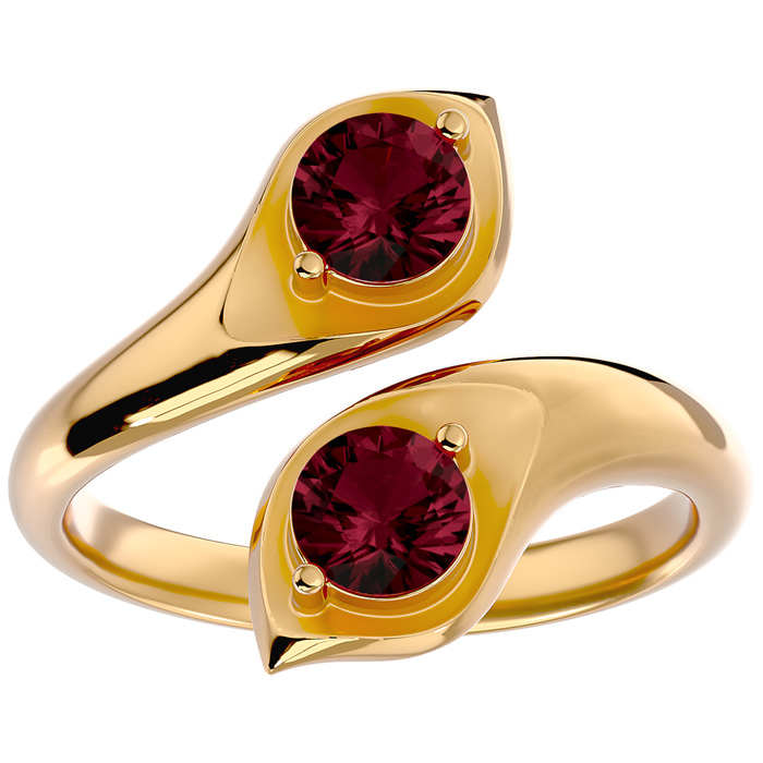 1 Carat Two Stone Garnet Ring in 14K Yellow Gold (4.70 g), Size 4 by SuperJeweler