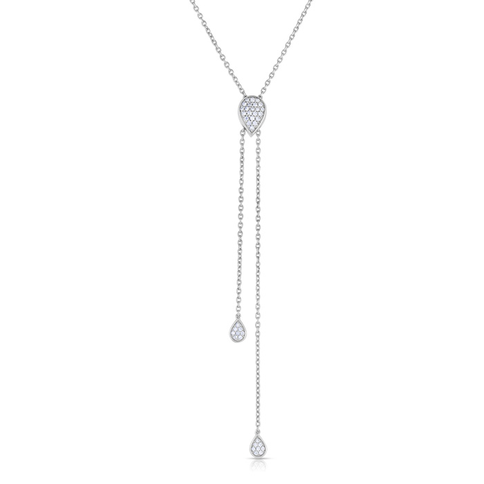 1/4 Carat Diamond Droplets Necklace in Sterling Silver, 18 Inches,  by SuperJeweler