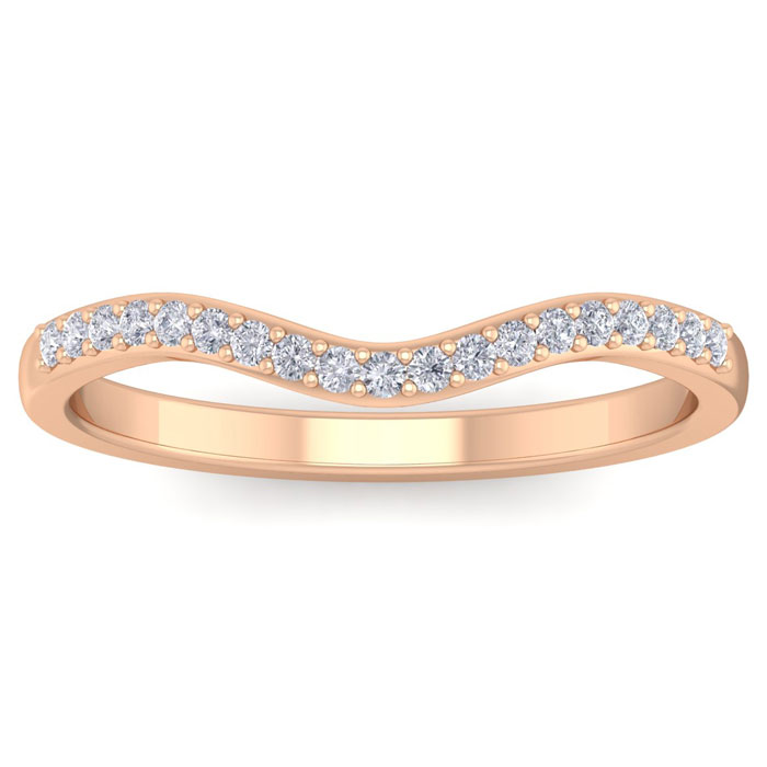 1/4 Carat Diamond Matching Wedding Band Ring in 14K Rose Gold (2.0 g) For JWL45433 (, I1-I2 Clarity Enhanced), Size 10 by SuperJeweler