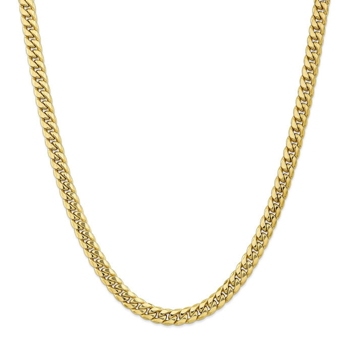 14K Yellow Gold (28.10 g) 7.3mm Miami Cuban Chain Necklace, 24 Inches by SuperJeweler