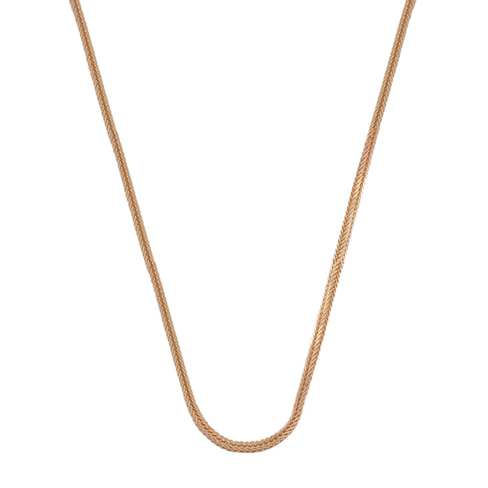 Rose Gold (1.90 g) 0.9mm Square Foxtail Chain Necklace, 20 Inches by SuperJeweler