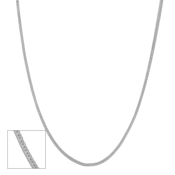 14K White Gold (1.90 g) 0.9mm Square Foxtail Chain Necklace, 18 Inches by SuperJeweler