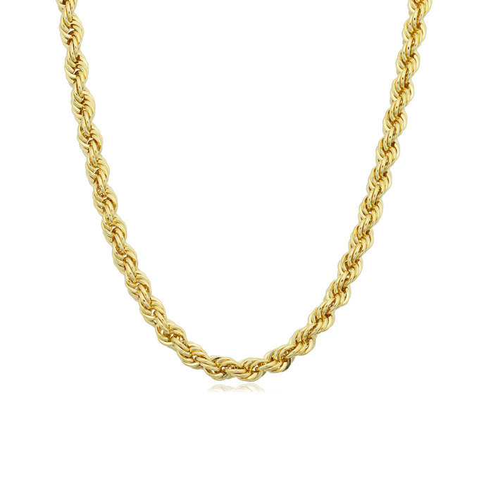 3.3mm Rope Chain Necklace, 18 Inches, Yellow Gold (11.90 g) by SuperJeweler