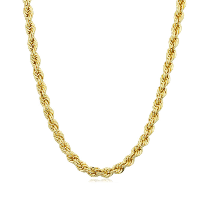 3.3mm Rope Chain Necklace, 20 Inches, Yellow Gold (13.10 G) By SuperJeweler