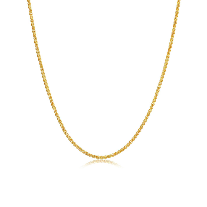 1.6mm Round Wheat Chain Necklace, 18 Inches, Yellow Gold (3.70 G) By SuperJeweler