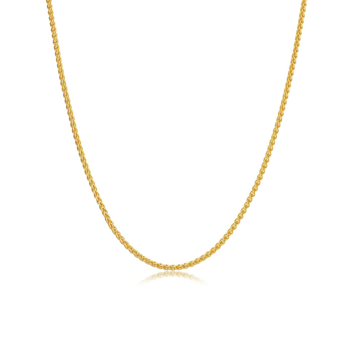 1.6mm Round Wheat Chain Necklace, 18 Inches, Yellow Gold (3.70 g) by SuperJeweler