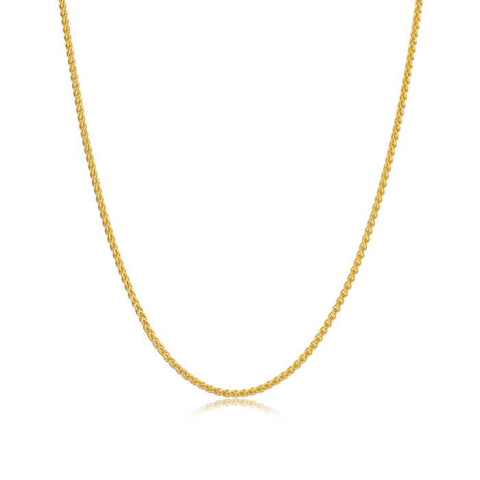 1.6mm Round Wheat Chain Necklace, 20 Inches, Yellow Gold (4 g) by SuperJeweler