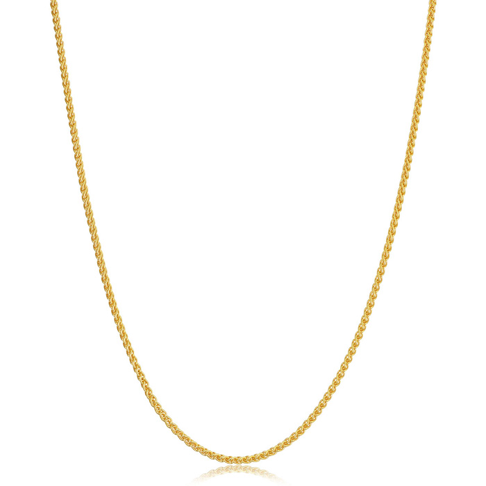 1.6mm Round Wheat Chain Necklace, 30 Inches, Yellow Gold (6 G) By SuperJeweler