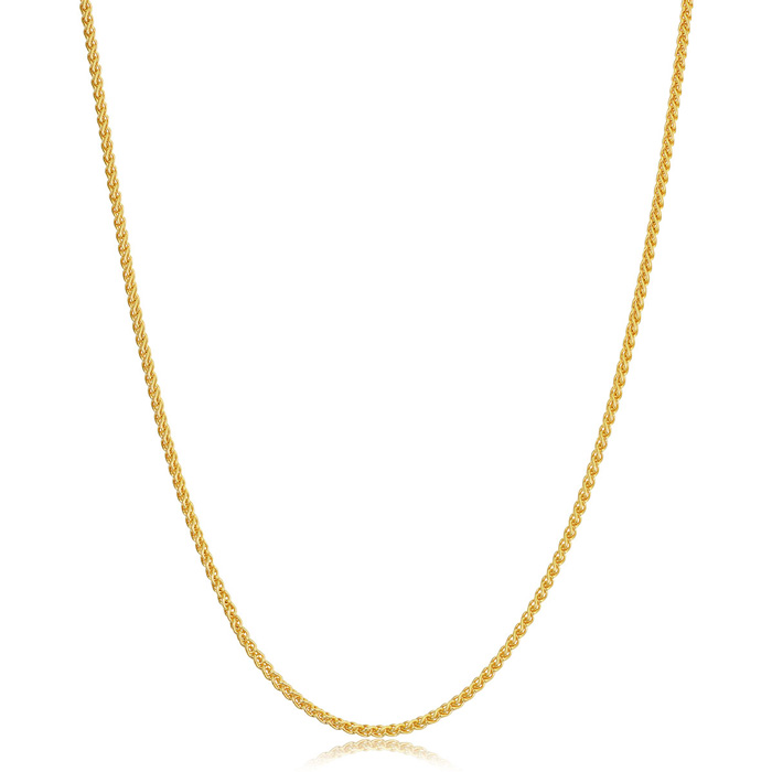 1.6mm Round Wheat Chain Necklace, 30 Inches, Yellow Gold (6 g) by SuperJeweler