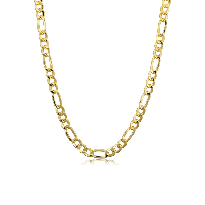 4.2mm Figaro Chain Necklace, 18 Inches, Yellow Gold (10.50 G) By SuperJeweler