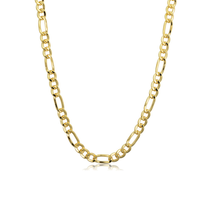 4.2mm Figaro Chain Necklace, 18 Inches, Yellow Gold (10.50 g) by SuperJeweler