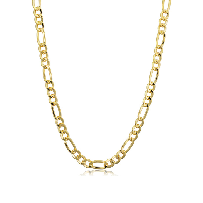 4.2mm Figaro Chain Necklace, 20 Inches, Yellow Gold (11.70 G) By SuperJeweler