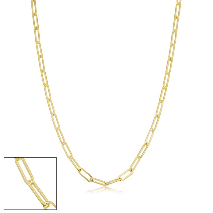 2.5mm Paperclip Chain Necklace, 24 Inches, Yellow Gold (4.70 g) by SuperJeweler