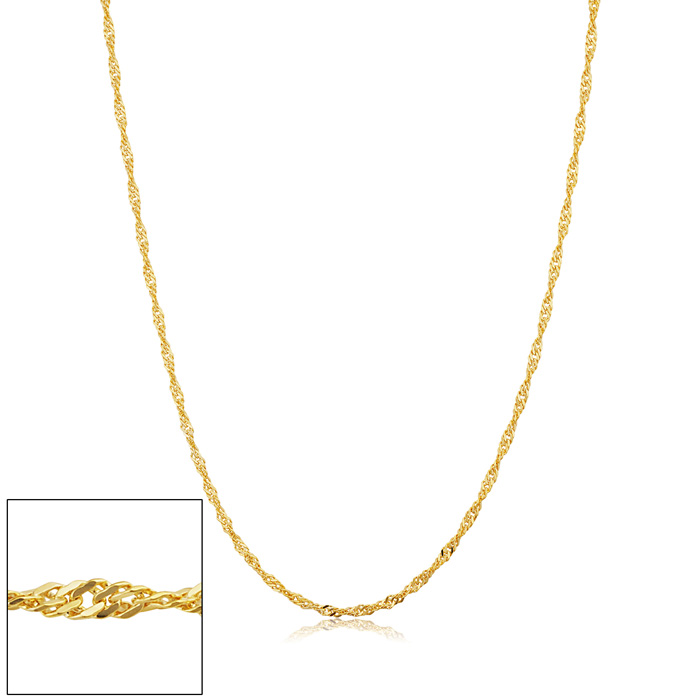 1.7mm Singapore Chain Necklace, 20 Inches, Yellow Gold (2.35 g) by SuperJeweler