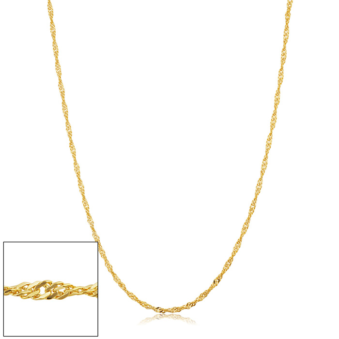 1.7mm Singapore Chain Necklace, 24 Inches, Yellow Gold (2.75 g) by SuperJeweler