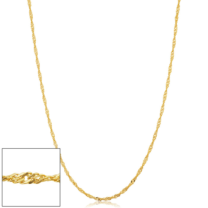 1.7mm Singapore Chain Necklace, 30 Inches, Yellow Gold (3.35 g) by SuperJeweler