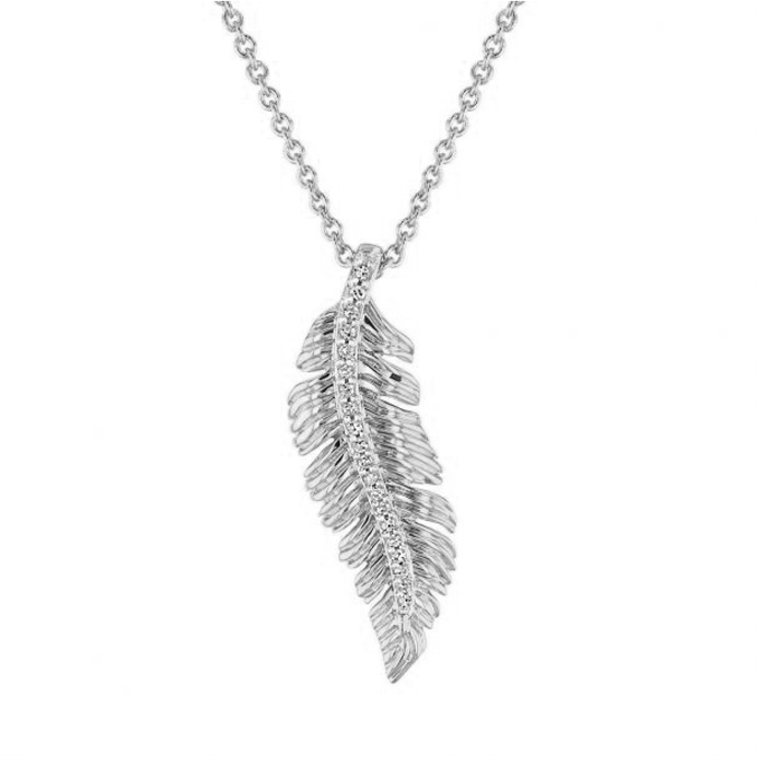 New Beautiful .10 Carat Natural Rose Cut Diamond Leaf Necklace w/ 18 Inch Chain,  by SuperJeweler