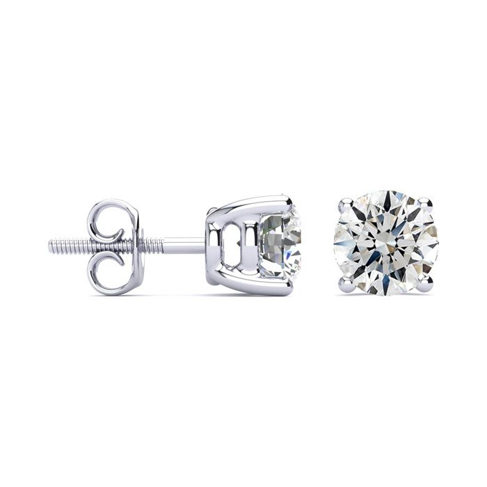 1.25 Carat Diamond Stud Earrings in 14K White Gold (G-H Color
