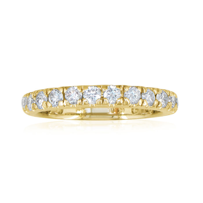 1 Carat Diamond Almost Eternity Wedding Band in 14k Yellow Gold (3.2 g), , Size 10 by SuperJeweler