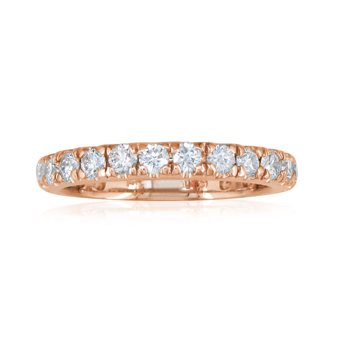 1 Carat Diamond Almost Eternity Wedding Band in 14k Rose Gold (3.2 g), , Size 10 by SuperJeweler