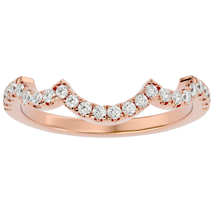 1/4 Carat Diamond Wedding Band in 14K Rose Gold (1.50 g) (, SI2-I1), Size 4 by SuperJeweler