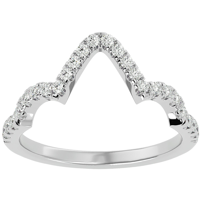 1/4 Carat Diamond Wedding Band in 14K White Gold (1.50 g) (, SI2-I1), Size 4 by SuperJeweler