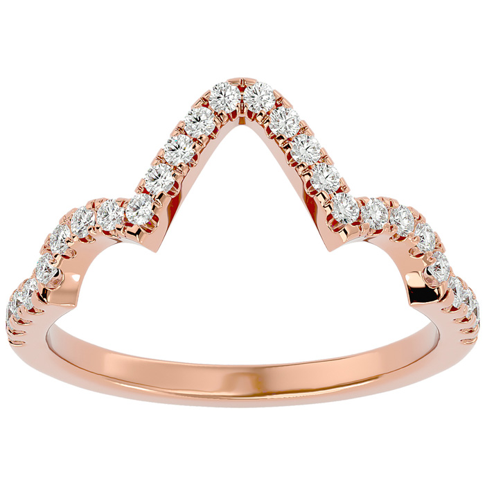 1/4 Carat Diamond Wedding Band in 14K Rose Gold (1.50 g) (, SI2-I1), Size 4 by SuperJeweler