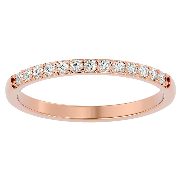 1/4 Carat Diamond Wedding Band in 14K Rose Gold (2 g), , Size 4 by SuperJeweler